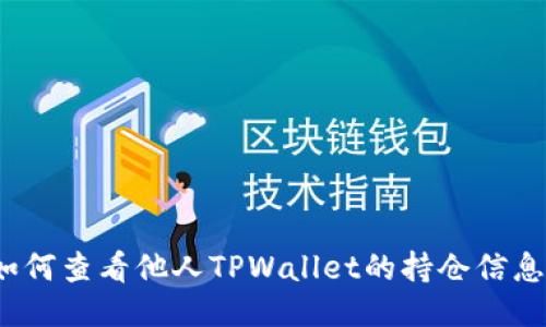 如何查看他人TPWallet的持仓信息？